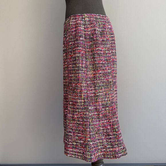 Talbots pink tweed pencil skirt - tulip - colorful - midi - Christmas - size M - Picture 3 of 8